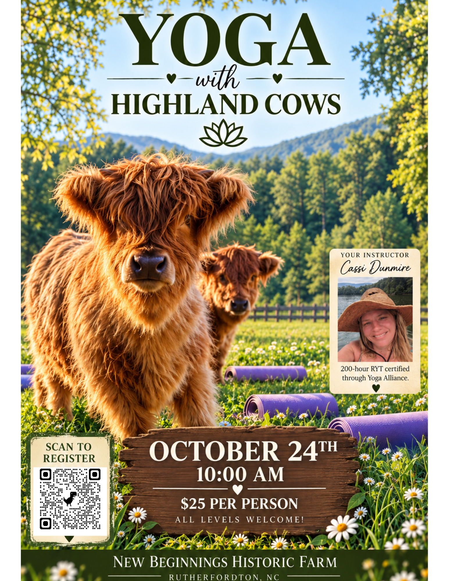Yoga with Highland Cows